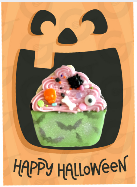 Orange Jack-O-Lantern Cookie Card