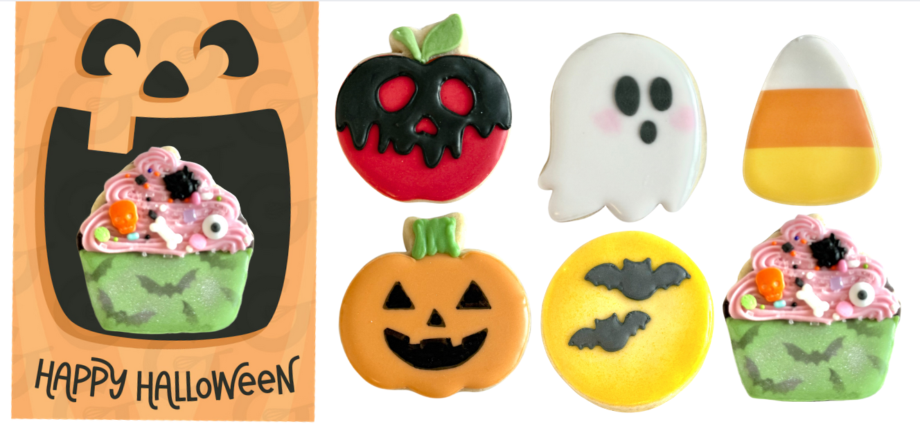 Orange Jack-O-Lantern Cookie Card