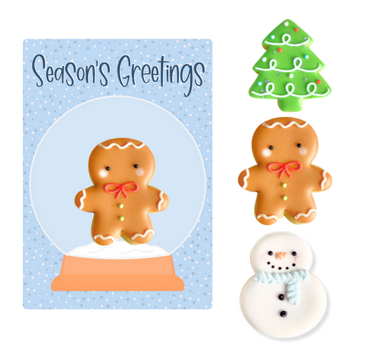 'Season Greetings' Snowglobe Cookie Card
