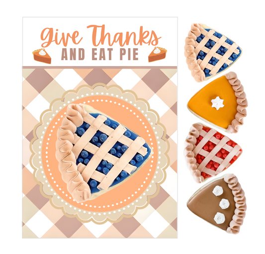 'Give Thanks and Eat Pie' cookie card