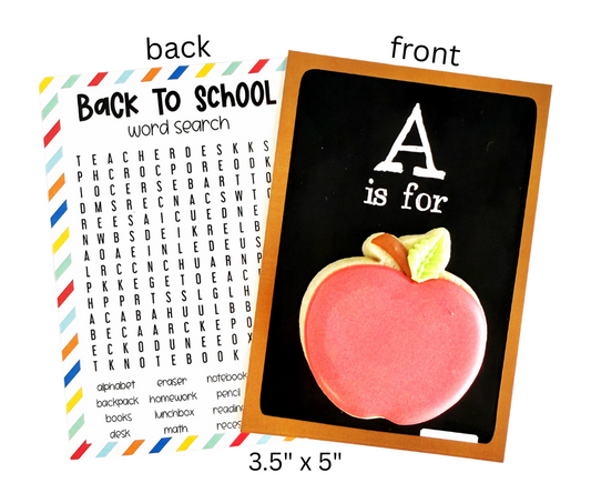 'A is for "Apple"' cookie card